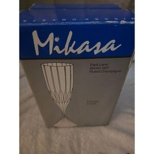 NEW Mikasa Park Lane Full Lead Crystal Fluted Champagne Glass Discontinued